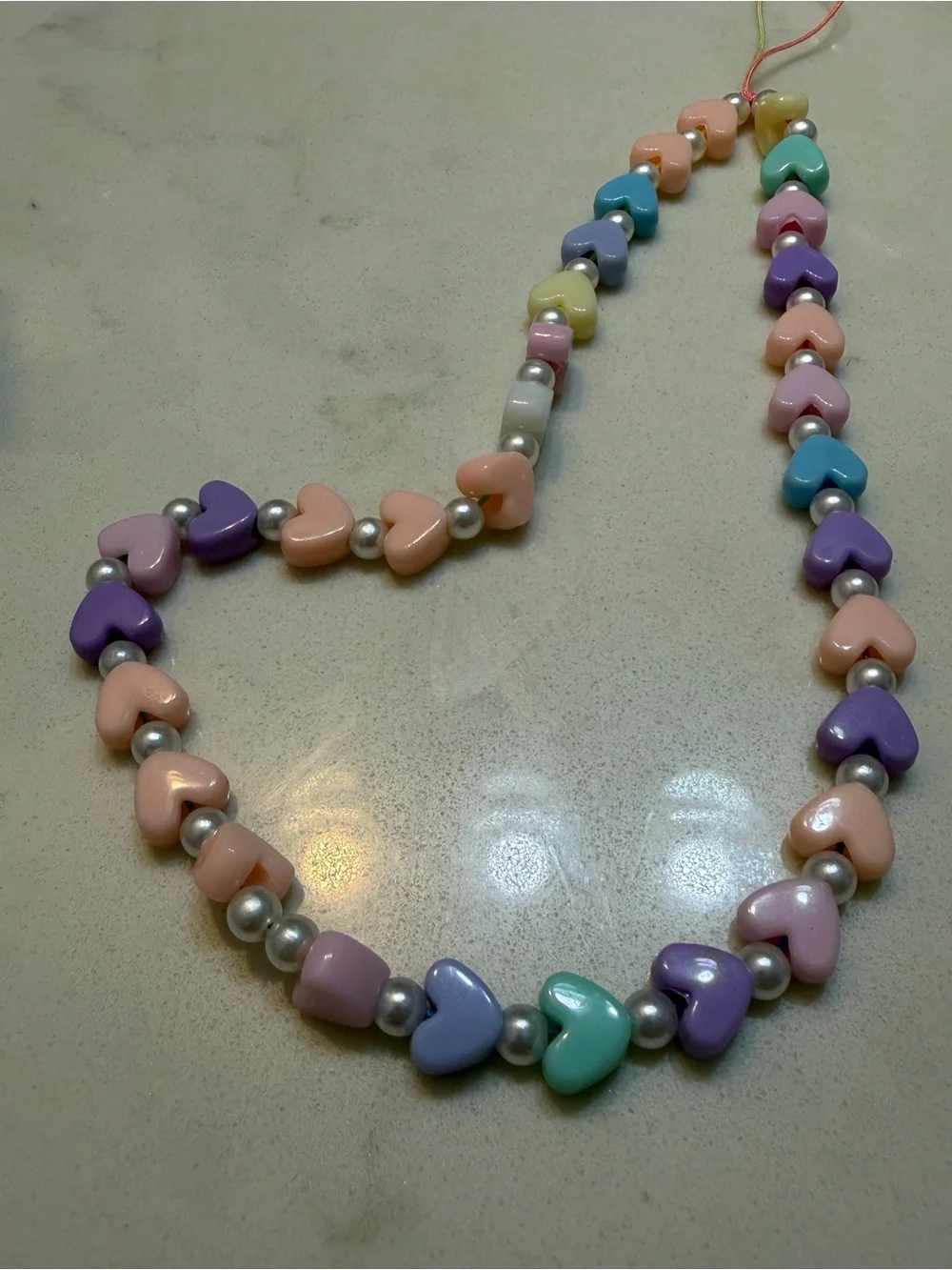 Pastel Heart Bead Cell Phone Wristlet - Multicolor